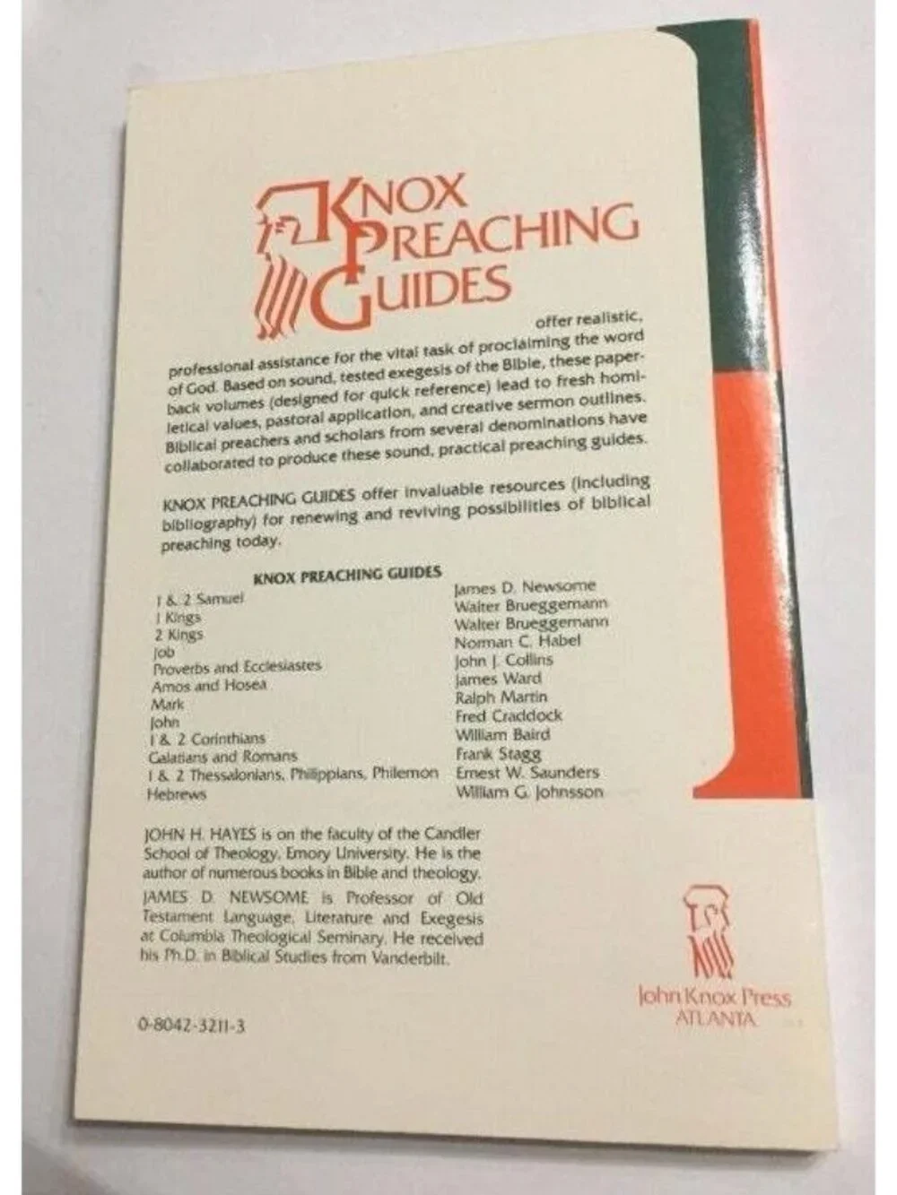 Knox1 Samuel-2 Samuel Knox Preaching Guide Book James D Newsome Jr 1982 Vintage